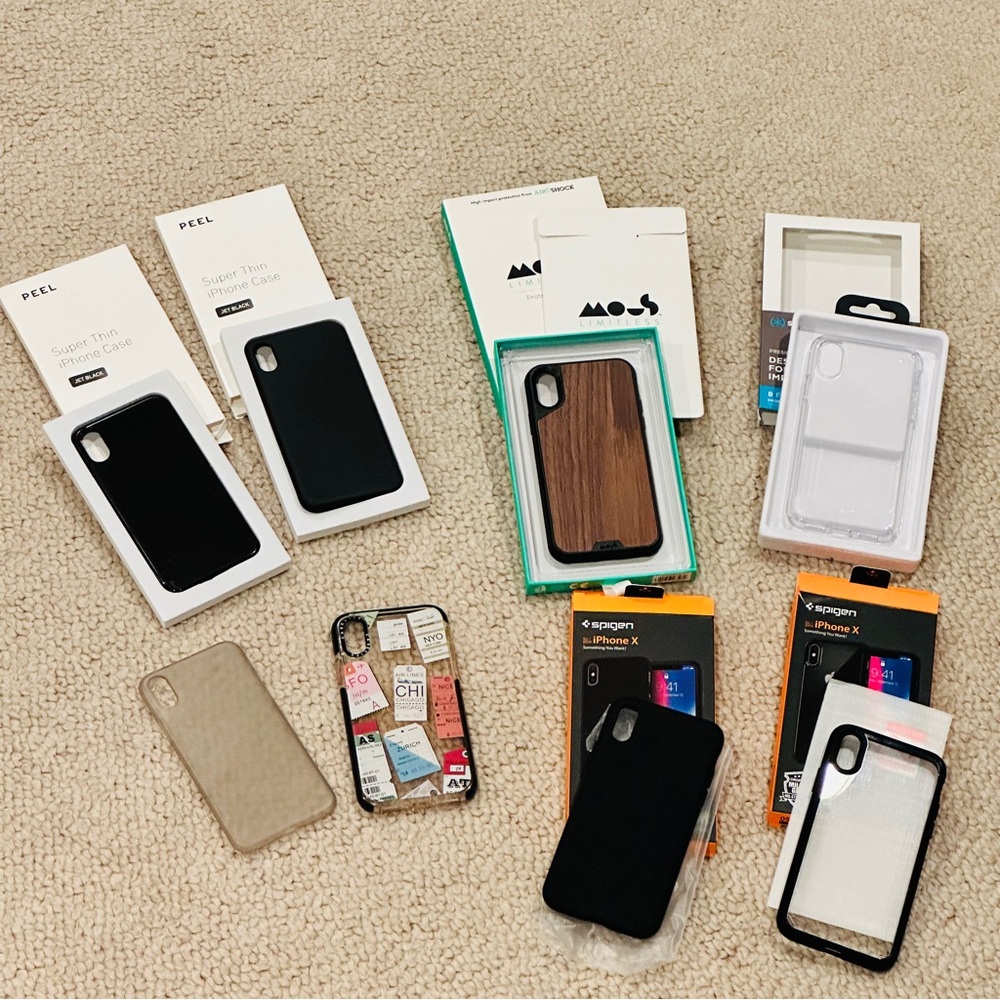 iPhone X/XS cases Mous Spigen Speck Peel Casetify